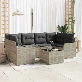 Aia Diivanikomplekt 7 Pcs Helehall Ja Tumehall 55 X 55 X 37 Cm