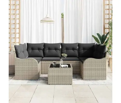 Aia Diivanikomplekt 7 Pcs Helehall Ja Tumehall 55 X 55 X 37 Cm