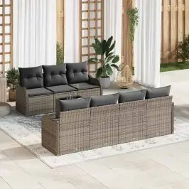 Dārza Dīvānu Komplekts Ar Spilvenu 8 Pcs Pelēka 55 X 55 X 37 Cm Vidaxl