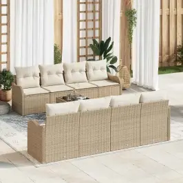 Dārza Dīvānu Komplekts 9 Pcs Bēšs Un Krēms 55 X 55 X 37 Cm Vidaxl