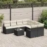 Sodo Sofų Rinkinys Su Pagalve Su Pagalve 9 Pcs Juoda Ir Kreminė Sodo Sofų Rinkinys Su Pagalve Su Pagalve 9 Pcs Juoda Ir Kreminė