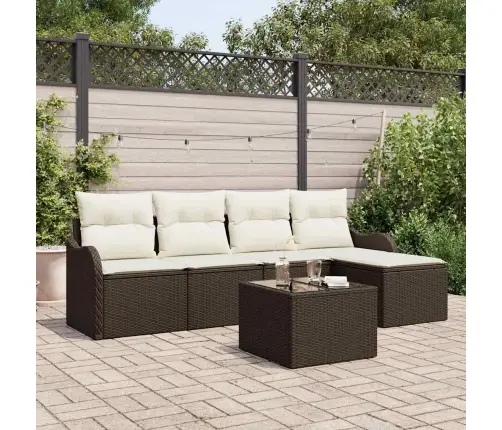 5 Daļu Dārza Dīvāna Komplekts Ar Spilveniem Pelēkā Poli Rotangpalmas Vidaxl