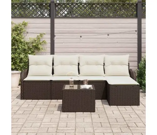 5 Daļu Dārza Dīvāna Komplekts Ar Spilveniem Pelēkā Poli Rotangpalmas Vidaxl