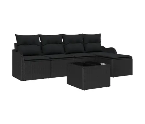 6 Vienību Dārza Dīvānu Komplekts Ar Spilveniem, Bežs, Polietilēna Rotangpalma Vidaxl