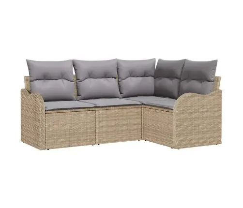 Aia Diivanikomplekt Ladustamisega 4 Pcs Beež Polürotang