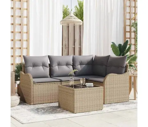 Dārza Dīvānu Komplekts Ar Uzglabāšanu 5 Pcs Melna Poliratāns Vidaxl