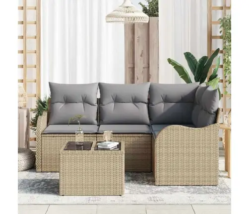 Dārza Dīvānu Komplekts Ar Uzglabāšanu 5 Pcs Melna Poliratāns Vidaxl