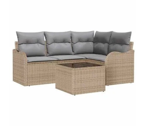 Dārza Dīvānu Komplekts Ar Uzglabāšanu 5 Pcs Melna Poliratāns Vidaxl