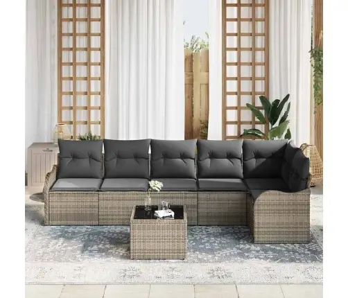 Aia Diivanikomplekt Padjaga 7 Pcs Must Polürooster