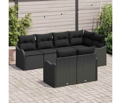 Aia Diivanikomplekt Padjaga 7 Pcs Must Polürooster