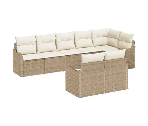 Aia Diivanikomplekt Ladustamisega 8 Pcs Bež Ja Valge Polürotang