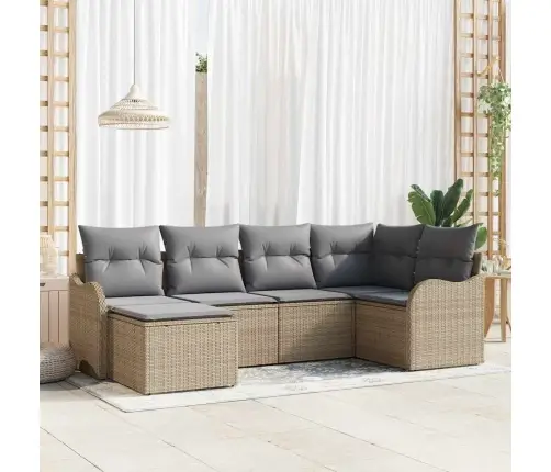 Aia Diivanikomplekt Padjaga 6 Pcs Beež Ja Helehall Polürooster