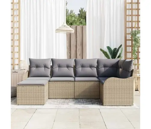 Aia Diivanikomplekt Padjaga 6 Pcs Beež Ja Helehall Polürooster