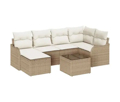 Aia Diivanikomplekt Padjaga 7 Pcs Beež Ja Valge Polürooster