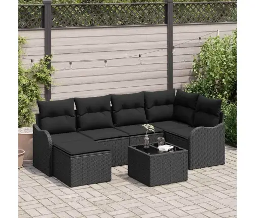 Aia Diivanikomplekt Padjaga 7 Pcs Must Polürooster