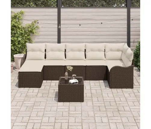 7 Daļu Dārza Dīvānu Komplekts Ar Spilveniem Pelēka Poli Rotangpalma Vidaxl