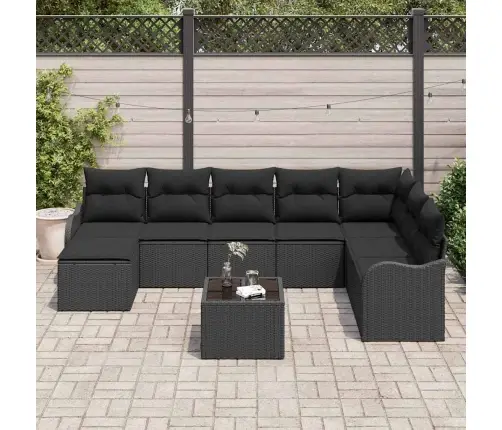 Aia Diivanikomplekt Padjaga 9 Pcs Must Polürooster