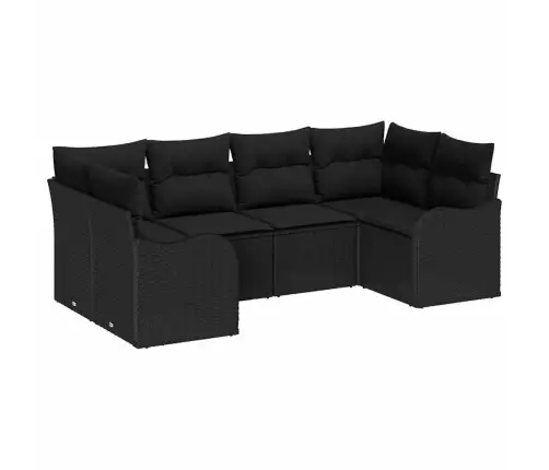 Dārza Dīvānu Komplekts 6 Pcs Melna Poliūtu Rotangpalma Vidaxl