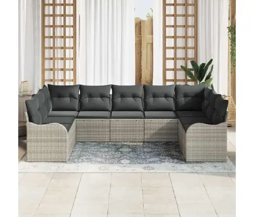 Aia Diivanikomplekt Ladustamisega 9 Pcs Helehall Polürotang