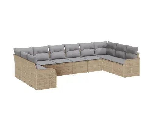 Aia Diivanikomplekt 10 Pcs Beež Ja Helehall Polürotang