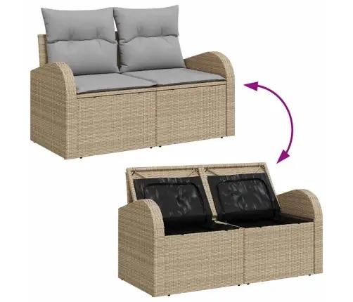 Sodo Sofų Rinkinys 6 Pcs Bežinė Ir Pilka 55 X 55 X 37 Cm