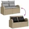 Sodo Sofų Rinkinys 6 Pcs Bežinė Ir Pilka 55 X 55 X 37 Cm