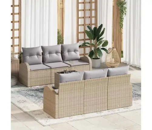 Aia Diivanikomplekt Padjaga 7 Pcs Beež Ja Hall 55 X 55 X 37 Cm