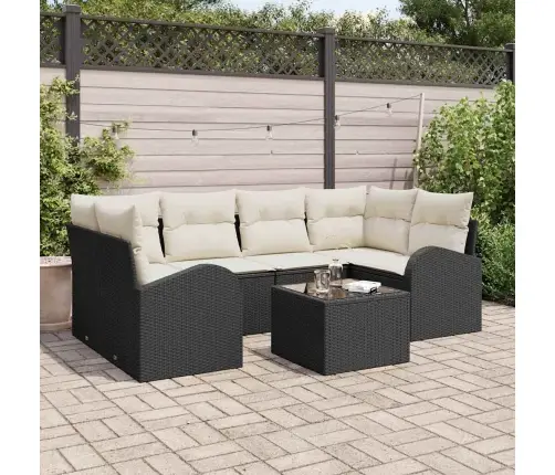 Aia Diivanikomplekt Padjaga Ladustamisega 7 Pcs Must Ja Kreem