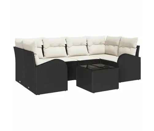 Aia Diivanikomplekt Padjaga Ladustamisega 7 Pcs Must Ja Kreem