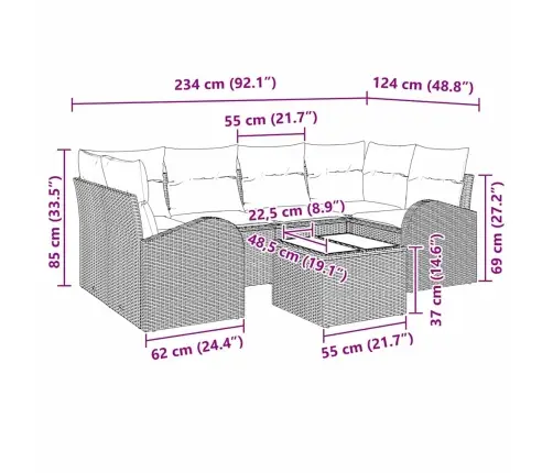 Aia Diivanikomplekt Padjaga Ladustamisega 7 Pcs Must Ja Kreem