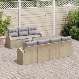 Sodo Sofų Rinkinys 8 Pcs Bežinė Ir Pilka 55 X 55 X 37 Cm