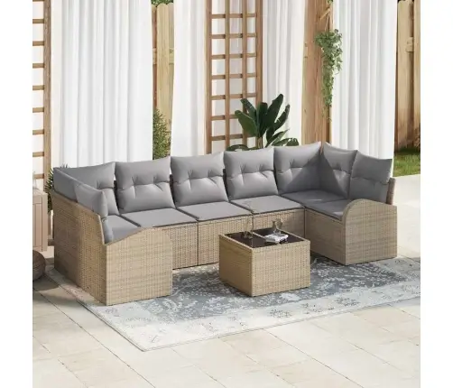 Aia Diivanikomplekt Padjaga Ladustamisega 8 Pcs Beež Ja Hall