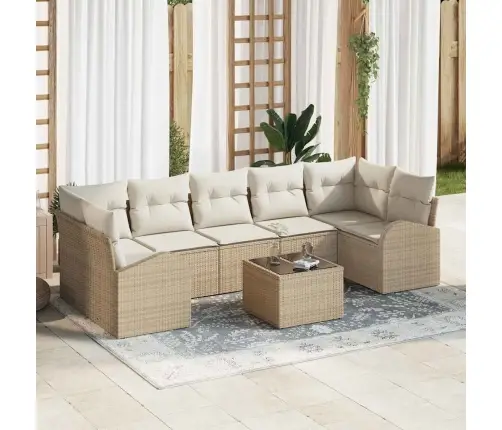 Dārza Dīvānu Komplekts 8 Pcs Bēšs Un Krēms 55 X 55 X 37 Cm Vidaxl