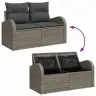 Sodo Sofų Rinkinys Su Pagalve 9 Pcs Pilka 55 X 55 X 37 Cm