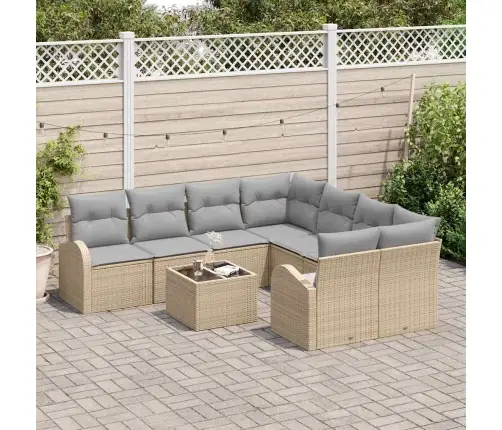 9 Daļīgs Dārza Dīvānu Komplekts Ar Spilveniem, Bēšā Poliestera Rattan Vidaxl 9 Daļīgs Dārza Dīvānu Komplekts Ar Spilveniem, Bēšā Poliestera Rattan Vidaxl