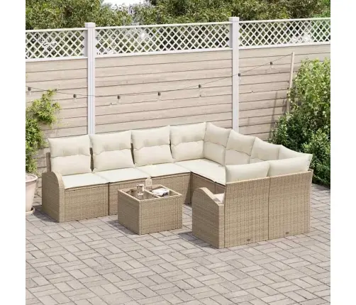 Sodo Sofų Rinkinys 9 Pcs Bežinė Ir Kreminė 55 X 55 X 37 Cm