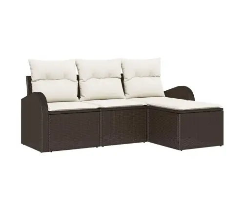 Diivanikomplekt Padjaga 4 Pcs Pruun Ja Valge Polürotang