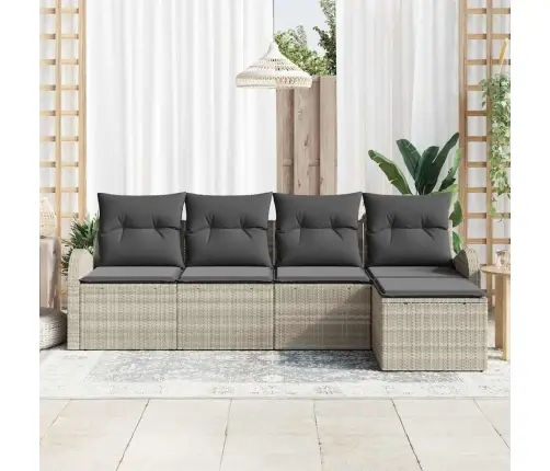 Diivanikomplekt Padjaga Ladustamisega 5 Pcs Helehall Polürotang