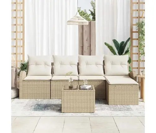 6 Gabalu Dārza Dīvānu Komplekts Ar Spilveniem Brūnā Polietilēna Rotangpalmas Vidaxl