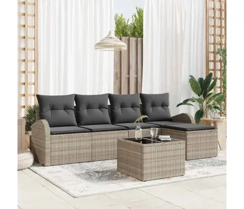 Diivanikomplekt Padjaga Ladustamisega 6 Pcs Helehall Polürotang