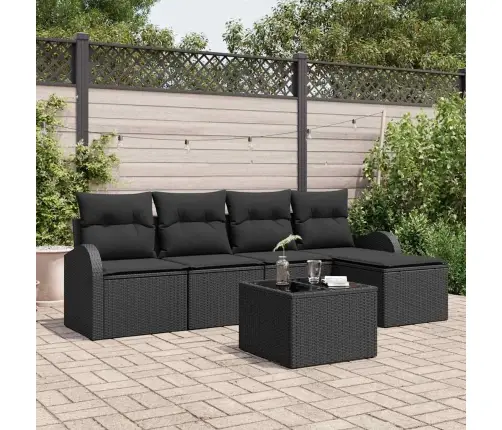 6 Daļu Dārza Dīvānu Komplekts Ar Spilveniem Beigā Polietilēna Rotangpalma Vidaxl