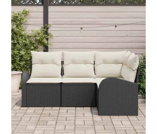 Diivanikomplekt Padjaga 4 Pcs Must Ja Valge Polürotang