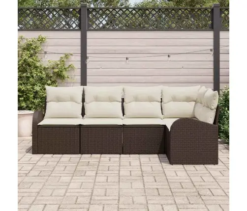 Aia Diivanikomplekt Padjaga 5 Pcs Pruun Ja Valge Polürooster