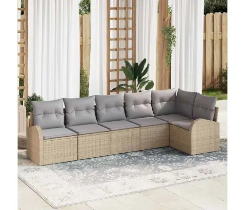 Aia Diivanikomplekt Padjaga 6 Pcs Beež Ja Heledhall Polürotang