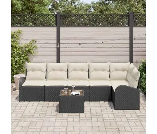 6 Daļu Dārza Dīvānu Komplekts Ar Spilveniem Brūna Polietilēna Rotangpalma Vidaxl