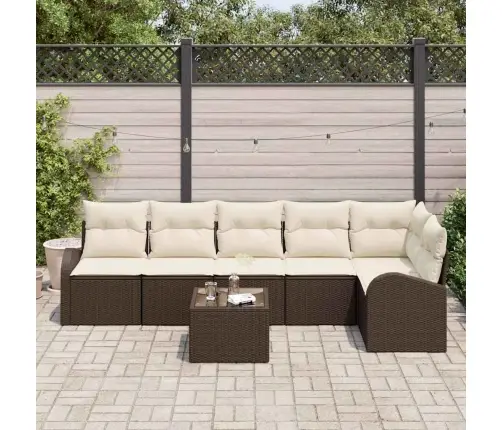 6 Daļu Dārza Dīvānu Komplekts Ar Spilveniem Pelēkā Poli Rotangpalmas Vidaxl