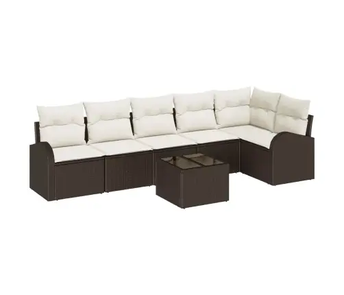 6 Daļu Dārza Dīvānu Komplekts Ar Spilveniem Pelēkā Poli Rotangpalmas Vidaxl