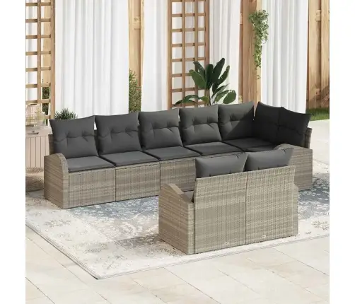 Aia Diivanikomplekt Padjaga 8 Pcs Helehall Polürotang