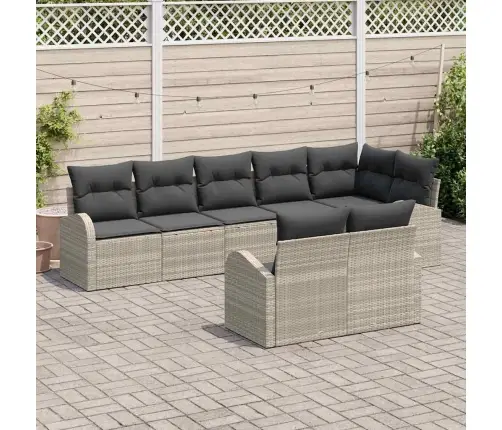 Aia Diivanikomplekt Padjaga 8 Pcs Helehall Polürotang