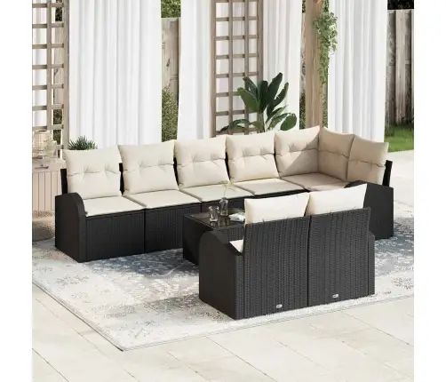 Aia Diivanikomplekt Padjaga 9 Pcs Must Ja Valge Polürotang